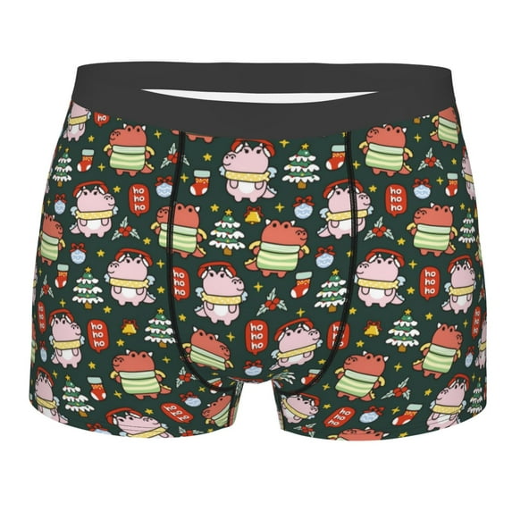 Rateoe Dragon With Hohoho Mens Boxer Briefs Poly Spandex Performance Boxer Briefs Underwear Hem Boxer Briefs - Small