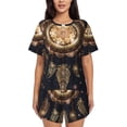 thumbnail image 1 of Rateoe Dreamcatcher With Mandala for 2 Piece Short Sleeves Pajama Sets Casual Lounge Sleepwear Ladies Pjs Sets with Pocket-3X-Large, 1 of 6