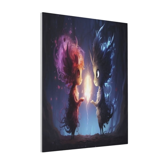 Rateoe Dreamy Forest Elf Pattern Decorative Picture – Unique Modern Wall Art, Ready-to-Hang Canvas Print for Home (Vertical)