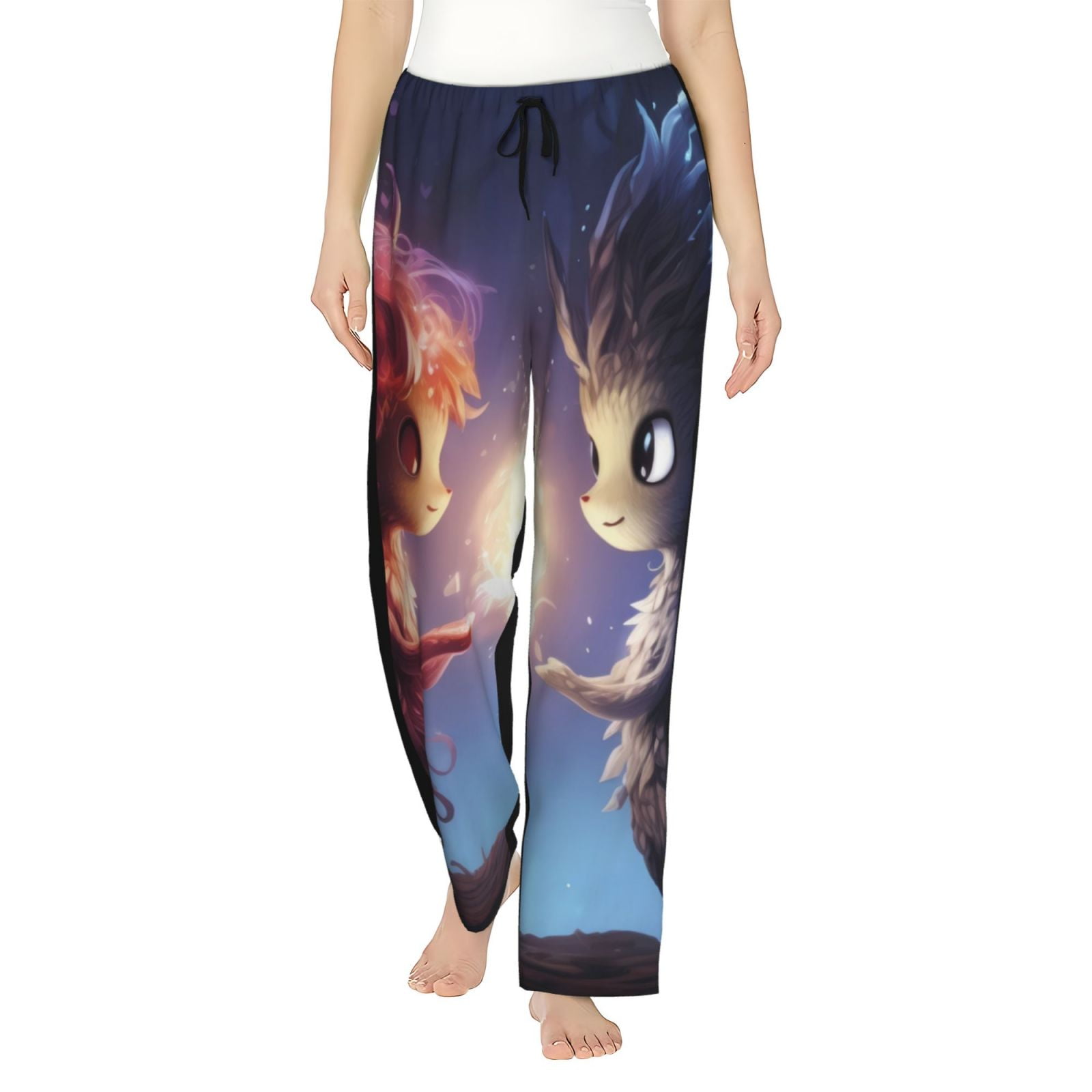 Rateoe Dreamy Forest Elf Pattern Women’s Ultra-Soft Comfy Pajama Lounge Pants Sleepwear,Comfortable Lounge Wear,lightweight Pajamas, Casual Home Wear-Medium