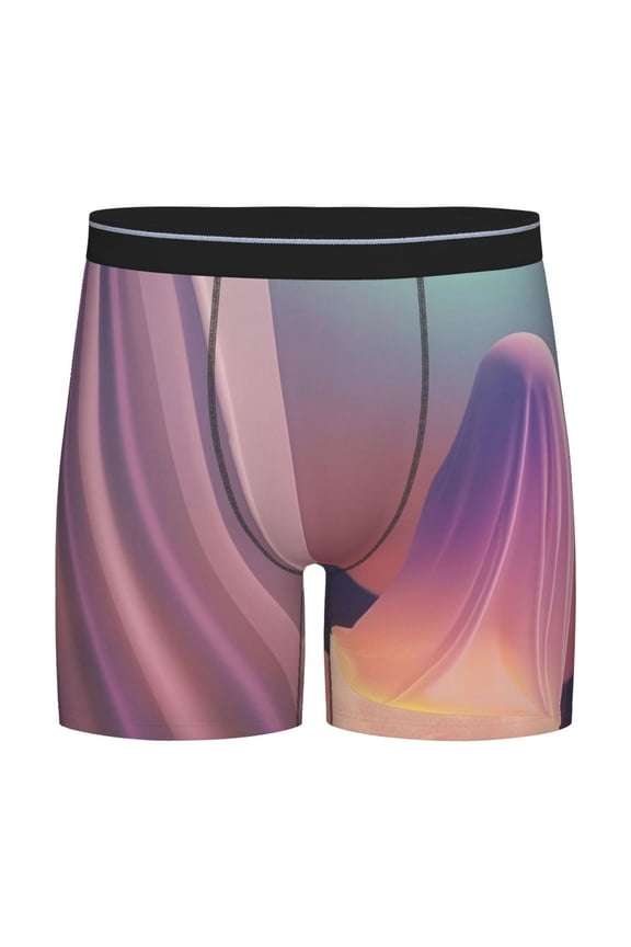 Dreamy Moonlit Window Print Men’s Underwear Boxer Briefs Soft Comfortable Underwear Boxer Briefs, Long Leg Briefs,Anti-chafing Boxer Briefs