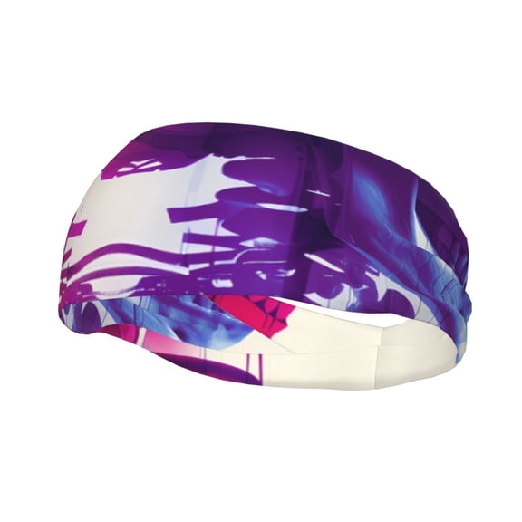 Rateoe Dual Skulls Colorful Fusion Pattern Sports Headbands ,Moisture Wicking Workout Headband, Sweatband Headbands for Running,Cycling,Yoga,Hairband for Women and Men