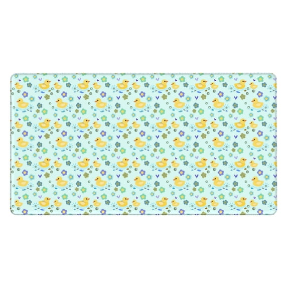 Rateoe Duck Cartoon Print Mouse Pad - Extended Large Gaming Mousepad,Non-Slip Stitched Edge,16x29.5 Inch