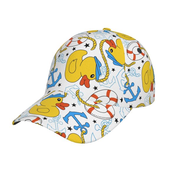 Rateoe Ducks and Anchors Pattern Mens Baseball Cap Adjustable Curved Brim Hat, Soft Cotton Sports Cap for Outdoor, Casual, and Everyday Wear, Comfortable & Breathable