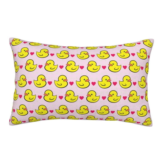 Rateoe Ducks And Pink Heart Pattern Pillow Covers with Invisible Zipper(Pillows are not Included) Standard Pillowcases-16"x24"