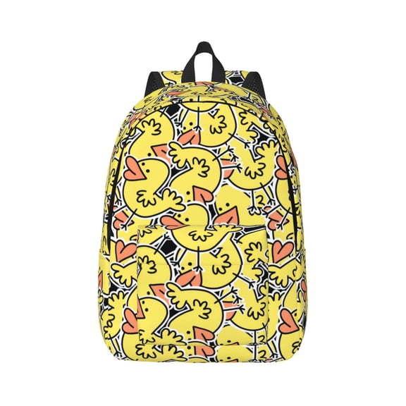 Rateoe Ducks Pattern Canvas College Laptop Backpack,Travel Daypack,Durable Rucksack Travel Notebook Bag School Backpack Book Bag for Men Women-Medium
