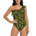 thumbnail image 1 of Rateoe Ducks1 Pattern Women One Piece Swimsuits Tummy Control One Shoulder Bathing Suits Ruffle Swimwear-X-Large, 1 of 6