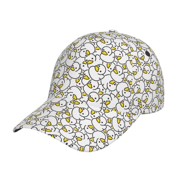 Rateoe Ducky Pattern Men’s Baseball Cap – Adjustable Curved Brim Hat, Soft Cotton Sports Cap for Outdoor, Casual, and Everyday Wear, Comfortable & Breathable