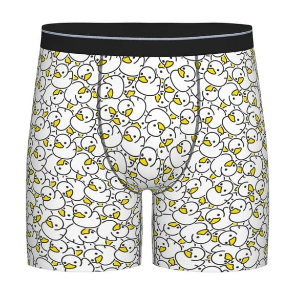 Rateoe Ducky Print Men’s Underwear Boxer Briefs Soft Comfortable Underwear Boxer Briefs, Long Leg Briefs,Anti-chafing Boxer Briefs