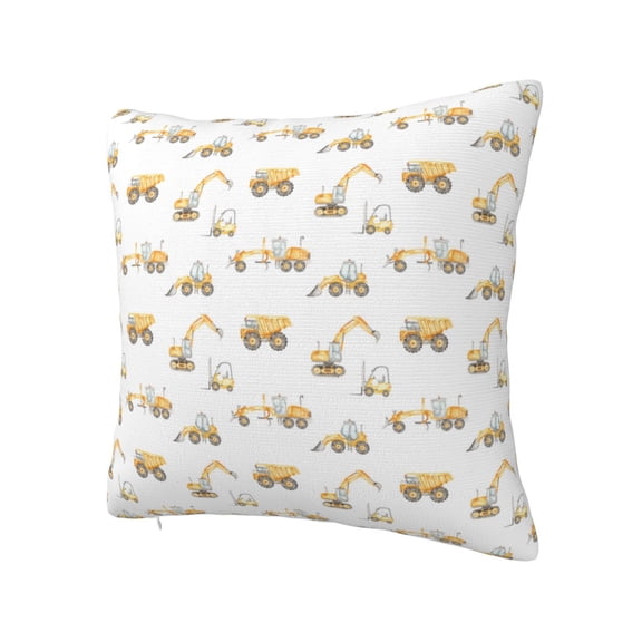 Rateoe Dump Truck Pattern Throw Pillow Cover Premium Pillow Stuffer Sham Square for Decorative Cushion Bed Couch Sofa(Pillow insert not included)
