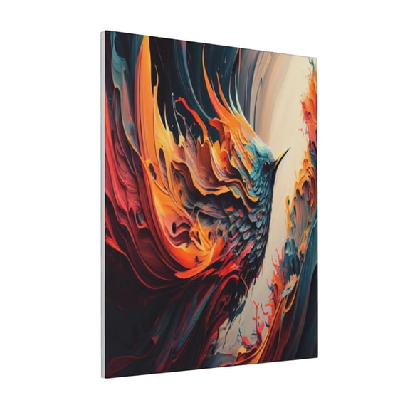 Rateoe Dynamic Fire Bird Art Pattern Decorative Picture – Unique Modern Wall Art, Ready-to-Hang Canvas Print for Home (Vertical)