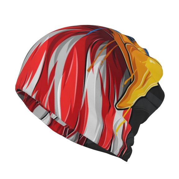 Rateoe Eagle Head With American Flag Cotton Slouchy Beanie Hat for Men/Women,Lightweight Oversize Large Thin Skull Cap Night Sleeping Cap