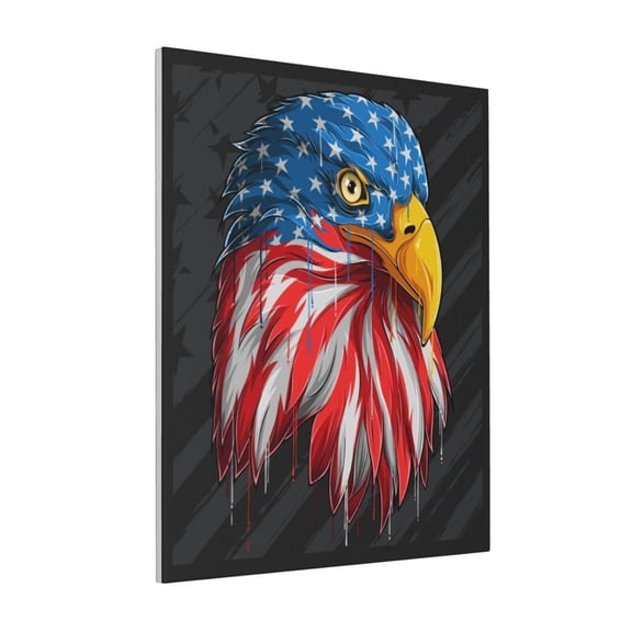 Rateoe Eagle Head With American Flag Pattern Decorative Picture – Unique Modern Wall Art, Ready-to-Hang Canvas Print for Home (Vertical)