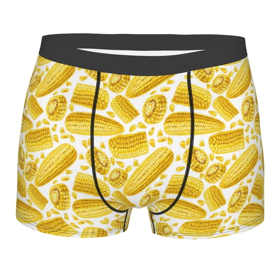 Rateoe Ears Of Corn Mens Boxer Briefs Poly Spandex Performance Boxer Briefs Underwear Hem Boxer Briefs - Small