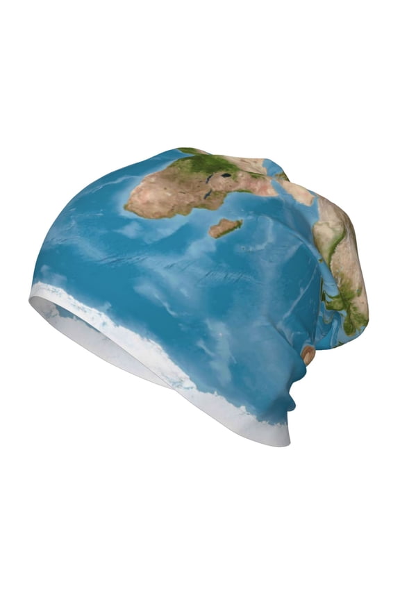 Earth View World Map Kids Beanie Warm Knit Beanie Hats Boys Girls Winter Hat Soft Slouchy Hats for Kids