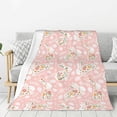thumbnail image 1 of Rateoe Easter Bunny Pattern Flannel Throw Blanket, Ultra-soft Blanket for Bed, Couch, Car, Hypoallergenic Anti-pilling blanket-50"x40"(Vertical), 1 of 6