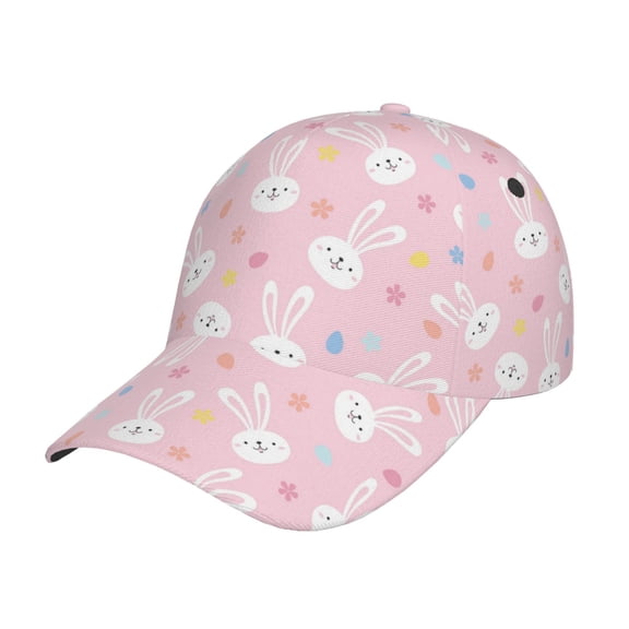 Rateoe Easter Cute Rabbit Pattern Baseball Cap Outdoor Cap Mountain Dad Hat - Unstructured Soft Cotton Cap-Adjustable UV Protection Cap
