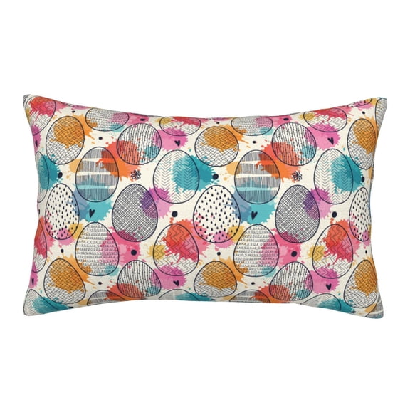 Rateoe Easter Egg Pattern Pillow Covers with Invisible Zipper(Pillows are not Included) Standard Pillowcases-14"x20"