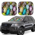 thumbnail image 1 of Rateoe Easter Egg1 Pattern 2 Piece Car Windshield Sun Shade Foldable | Front Windshield Shade for Sun, Heat and UV Rays | Sunshade for Car Front Window-Large, 1 of 6