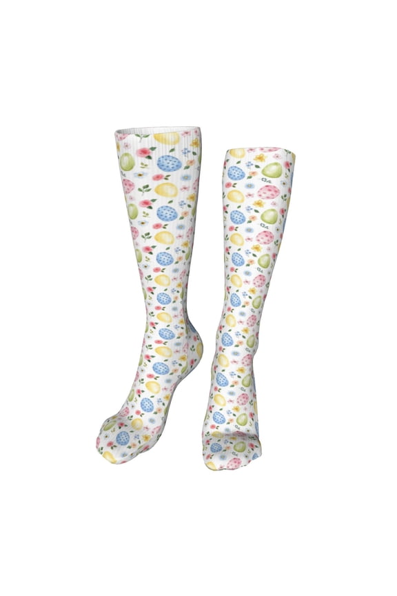 Easter Egg3 print Women's Men's Novelty 20in Crew Socks Cotton Socks Knee High Socks for Walking,Running,Nurses,Pregnancy-One Size
