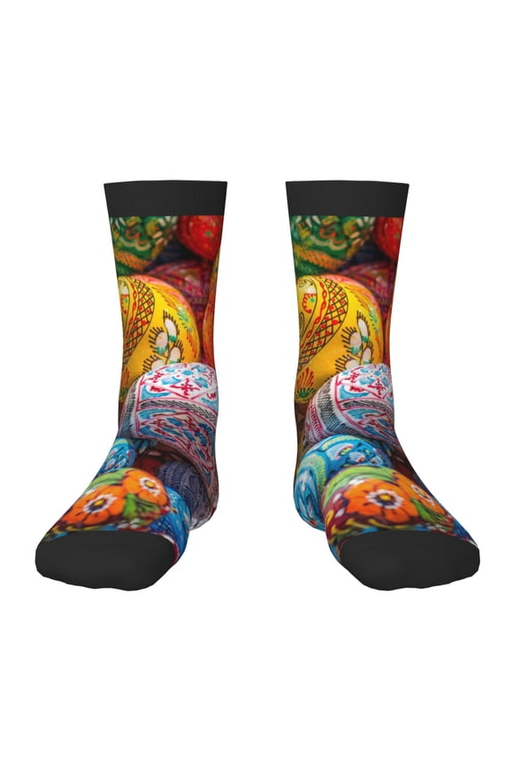 Easter Eggs Pattern Children's Socks, Socks Gifts ,kids Crew Soft Cotton Socks , Moisture-Wicking, Durable, Ideal for Daily Wear & Sports