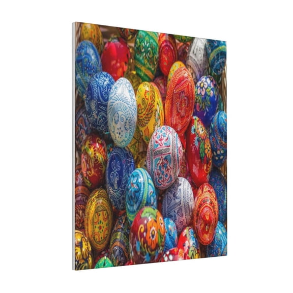 Rateoe Easter Eggs Pattern Decorative Picture – Unique Modern Wall Art, Ready-to-Hang Canvas Print for Home (Vertical)