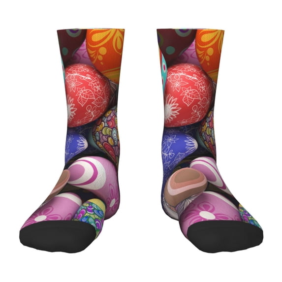 Rateoe Easter Eggs1 Pattern Children's Socks, Socks Gifts ,kids Crew Soft Cotton Socks , Moisture-Wicking, Durable, Ideal for Daily Wear & Sports