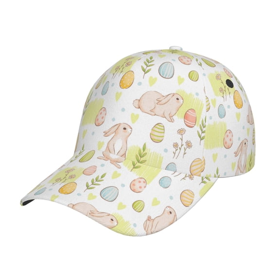 Rateoe Easter Rabbit Pattern Baseball Cap Outdoor Cap Mountain Dad Hat - Unstructured Soft Cotton Cap-Adjustable UV Protection Cap