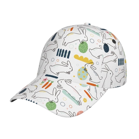 Rateoe Easter Rabbit Pattern Baseball Cap Outdoor Cap Mountain Dad Hat - Unstructured Soft Cotton Cap-Adjustable UV Protection Cap