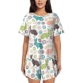 thumbnail image 1 of Rateoe Easter Rabbit Pattern Women's Short-Sleeved Pajama Set - 2 Piece Soft and Lightweight Sleepwear Set-3X-Large, 1 of 7