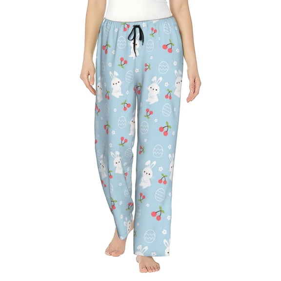 Rateoe Easter Rabbit Pattern Women’s Ultra-Soft Comfy Pajama Lounge Pants Sleepwear,Comfortable Lounge Wear,lightweight Pajamas, Casual Home Wear-Small