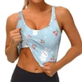 thumbnail image 1 of Rateoe Easter Rabbit Print Womens' Sports Bras Scoop Neck Sports Vest- Padded U Back Seamless High Impact Support, 1 of 7