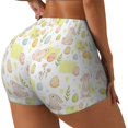 thumbnail image 1 of Rateoe Easter Rabbit Printed Power Workout Shorts for Women Tummy Control Squat Proof Ribbed Thick Seamless Scrunch Active Short-X-Large, 1 of 8
