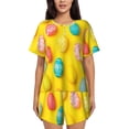 thumbnail image 1 of Rateoe Easter eggs (2) Pattern Women's Short-Sleeved Pajama Set - 2 Piece Soft and Lightweight Sleepwear Set-Medium, 1 of 6