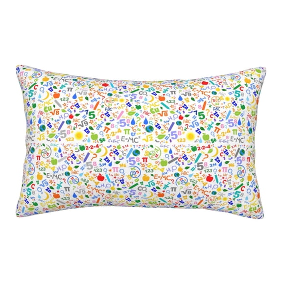 Rateoe Education And Science Pattern Pillow Covers with Invisible Zipper(Pillows are not Included) Standard Pillowcases-20"x30"