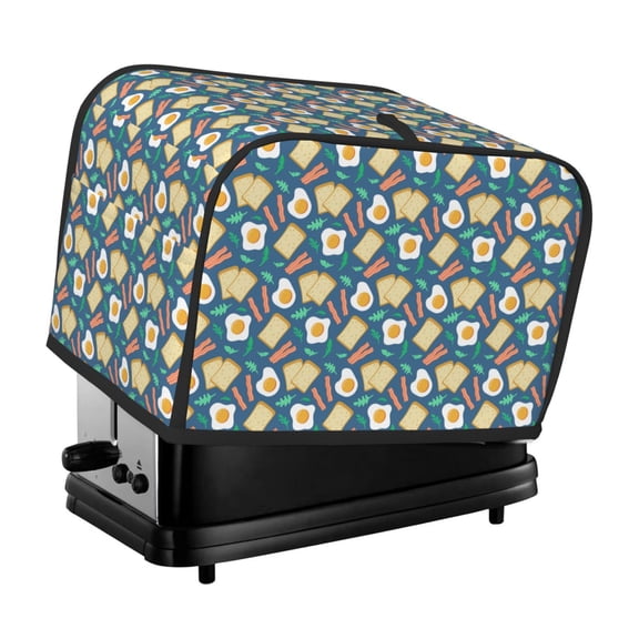 Rateoe Eggs Toast Bacon And Arugula Pattern Toaster Covers 2 Slice Wide Slot,Bread Machine Cover,Bread Dust Cover & Fingerprint Protection,Appliance Covers