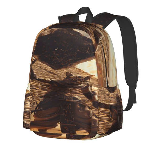 Rateoe Egyptian Cat Pharaoh Magic Pattern Student Backpack,Backpack for School,Lightweight Bag,Travel Backpack,Outdoor Backpack,Large Capacity Backpack