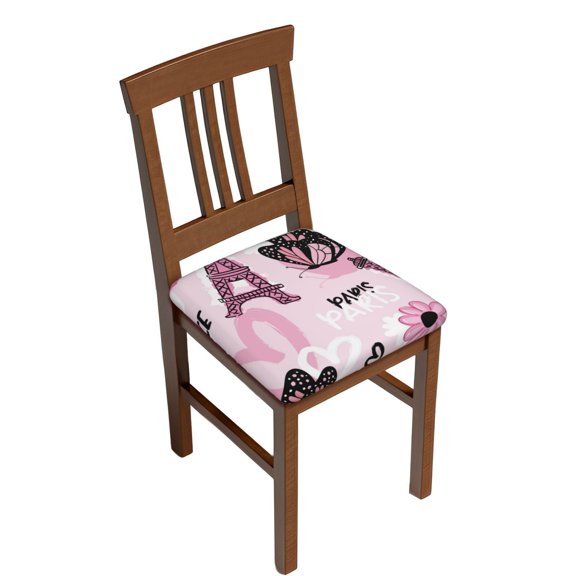 Rateoe Eiffel Tower and Butterflies Pattern Square Couch Cushion Covers, Sofa Furniture Protector Slipcover with Bottom Tie rope, Soft Non-Slip Non-Wrinkle Non-Sticky-Two Pieces