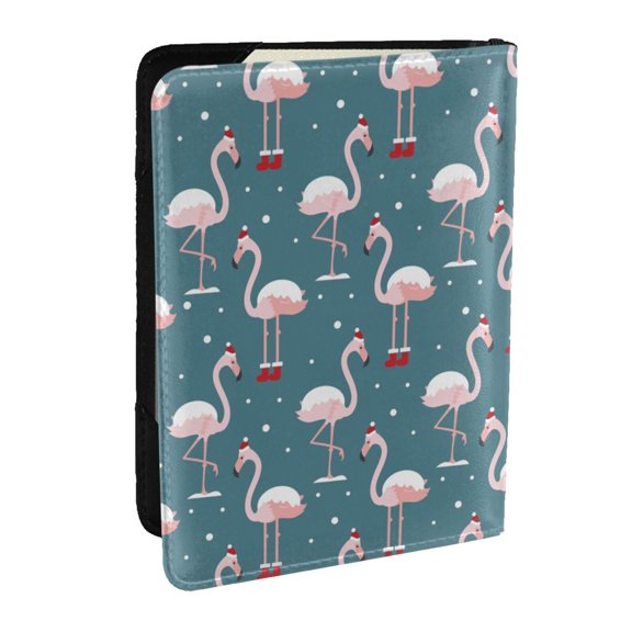 Rateoe Elegant Flamingo Pattern Passport Holder Wallet Leather Mulit-purpose Travel Wallet Credit Cards Case ,Passport Cover for Women Men-6.5 in