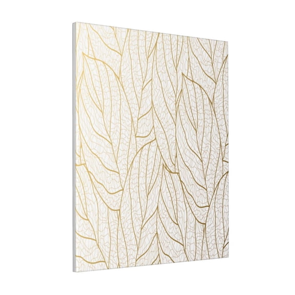 Rateoe Elegant Gold Leaf Pattern Pattern Decorative Picture – Unique Modern Wall Art, Ready-to-Hang Canvas Print for Home (Vertical)