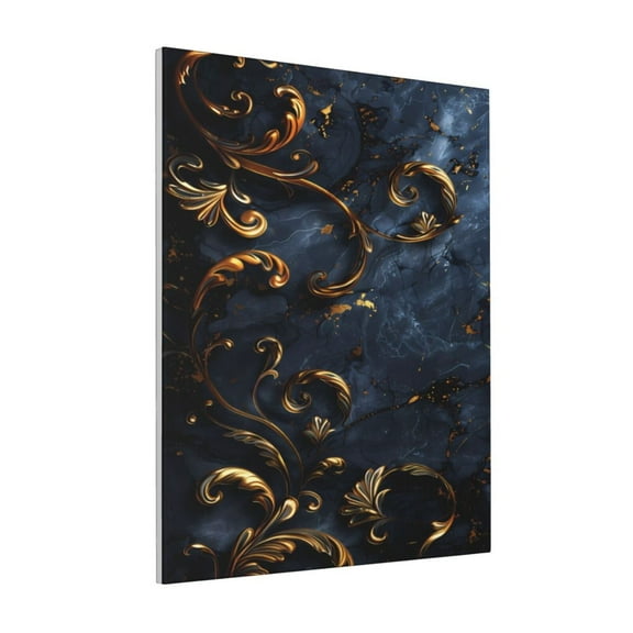 Rateoe Elegant Gold Scrollwork Pattern Decorative Picture – Unique Modern Wall Art, Ready-to-Hang Canvas Print for Home (Vertical)