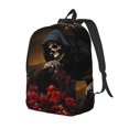 thumbnail image 1 of Rateoe Elegant Rose Skull Pattern Durable Canvas Backpack for Men & Women – Stylish & Lightweight – Adjustable Straps, Multiple Pockets – Fits 15-17 Inch LaptopsSmall, 1 of 5