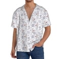 thumbnail image 1 of Rateoe Elegant ice skates snowflakes Pattern Men's Short Sleeve Classic Shirt, Casual Short-Sleeved Shirt, Lightweight Summer Shirt, Cuban Collar Shirt,Button-Front Shirt-4X-Large, 1 of 5