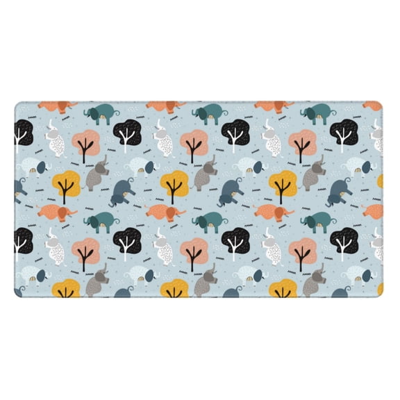 Rateoe Elephant Tree Print Mouse Pad - Extended Large Gaming Mousepad,Non-Slip Stitched Edge,16x29.5 Inch