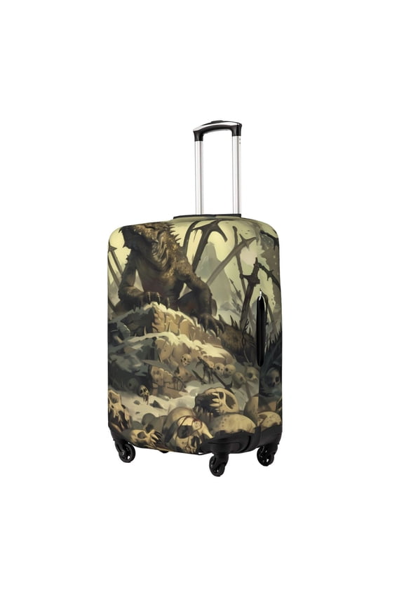 Epic Dragon Skull Scene Printed Luggage Cover, Suitcase Protector Fits 18-32 Inch Luggage-