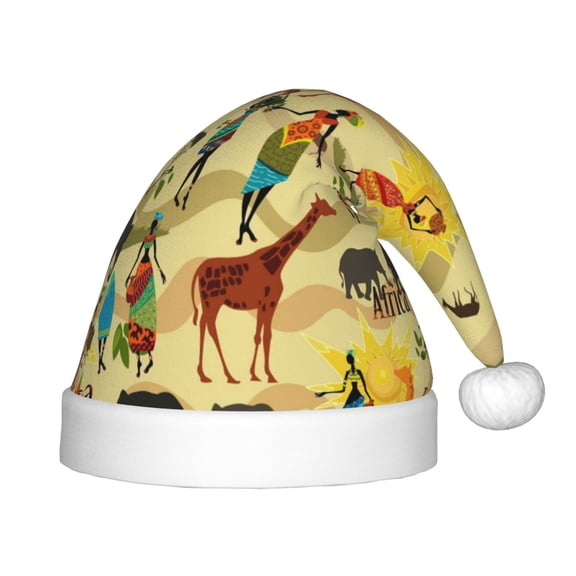 Rateoe Ethnic African Santa Hat Confortable Christmas Hat for Christmas Party Favors Fit for Kids