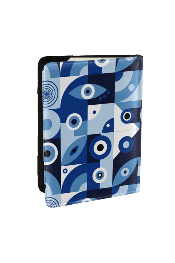 Evil Eye Pattern Passport Holder Wallet Leather Mulit-purpose Travel Wallet Credit Cards Case ,Passport Cover for Women Men-6.5 in