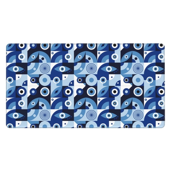 Rateoe Evil Eye Print Mouse Pad - Extended Large Gaming Mousepad,Non-Slip Stitched Edge,16x29.5 Inch