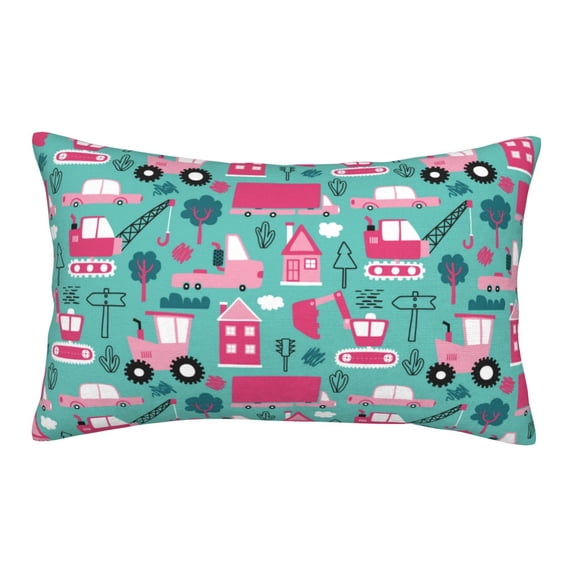 Rateoe Excavator Pattern Pillow Covers with Invisible Zipper(Pillows are not Included) Standard Pillowcases-16"x24"