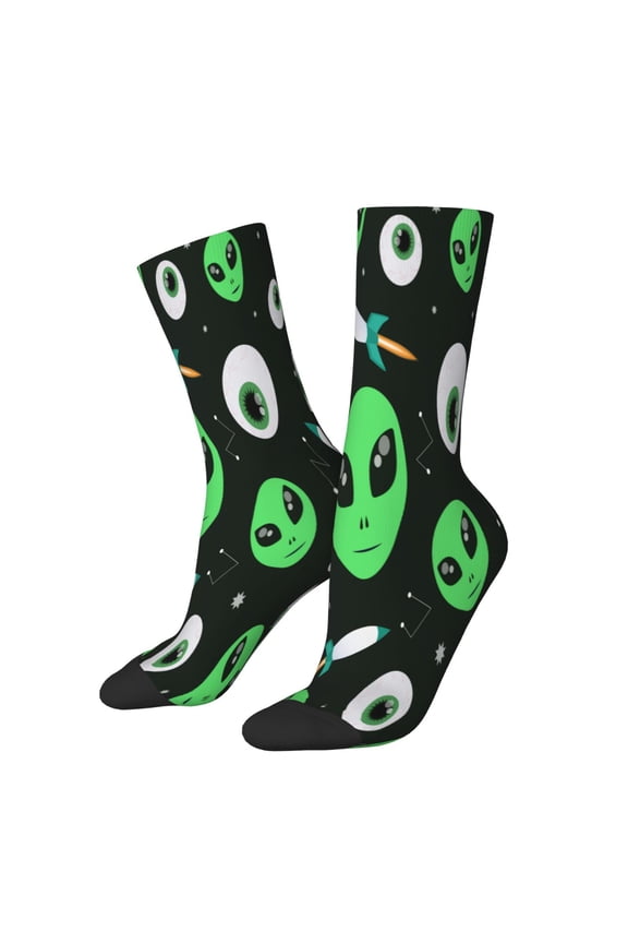 Eyeball Monster for Women Casual Calf Socks - Cute Crew Socks - Thin Soft Above Ankle Socks Size 5-11